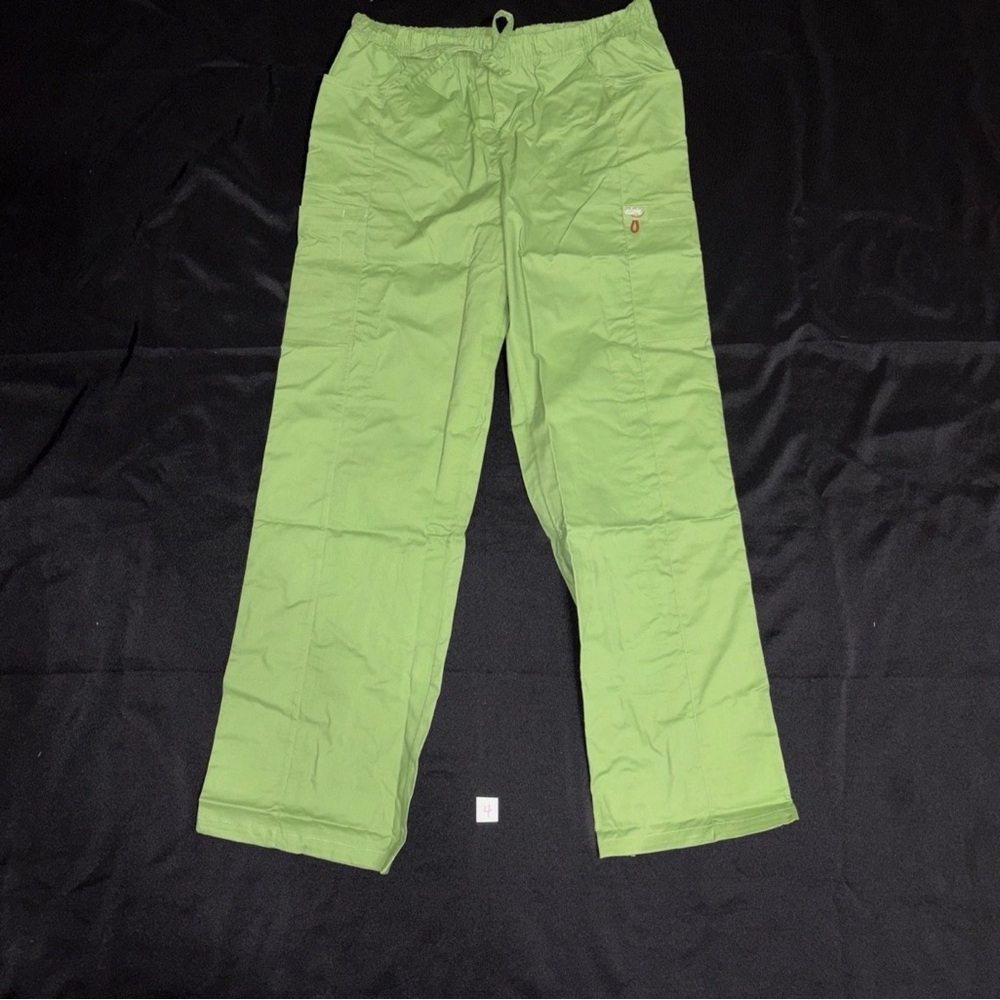 Elate Size LGT Unisex Drawstring Scrub Pants Straight Leg Forest Green